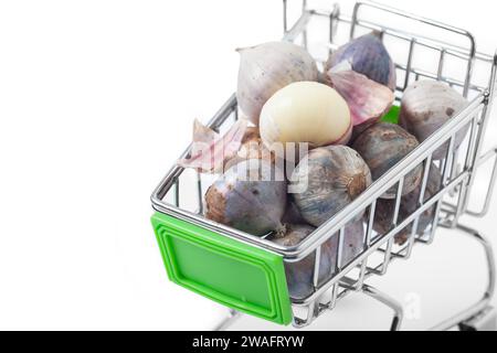 Thailand Organic Garlic Tone healthy food ingredient rustic White background Stock Photo