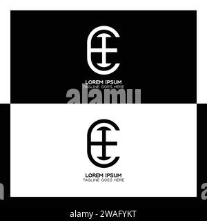 EI initial letters linked elegant logo. letter E and I pattern design monogram Stock Vector