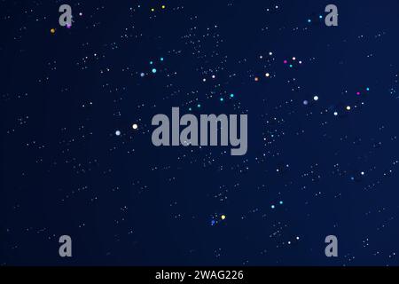 Abstract multicolored soap bubbles on the blue background Stock Photo