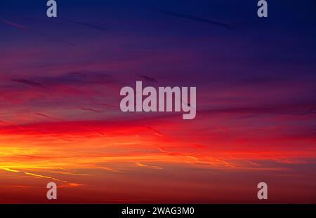 Real amazing panoramic sunset sky Stock Photo
