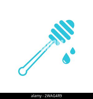 Honey spoon. From blue icon set. Stock Vector