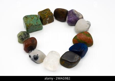 Beautiful crystals on white background Stock Photo