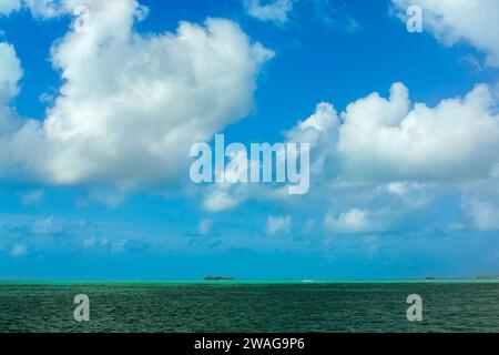 A small key in San Andres island at the sea of the seven colors, Colombia Stock Photo