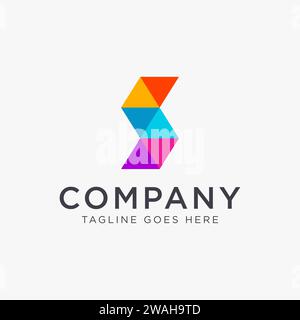 abstract colorful letter S logo icon vector template on white background Stock Vector