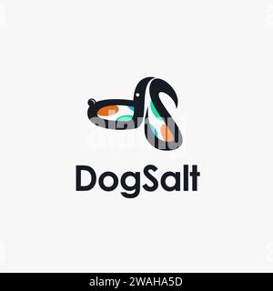 DS letter logo icon vector, with absract dog shape design on white background Stock Vector
