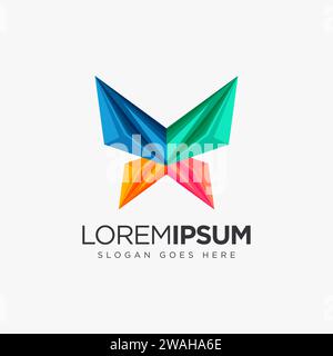 Modern abstract letter x butterfly logo icon vector template on white background Stock Vector