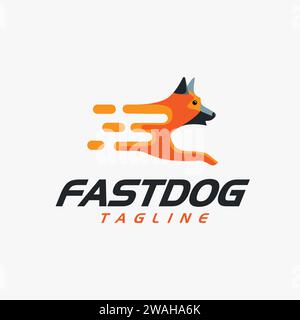 Abstract modern Fast run dog logo icon vector template with modern and abstract style on white background Stock Vector