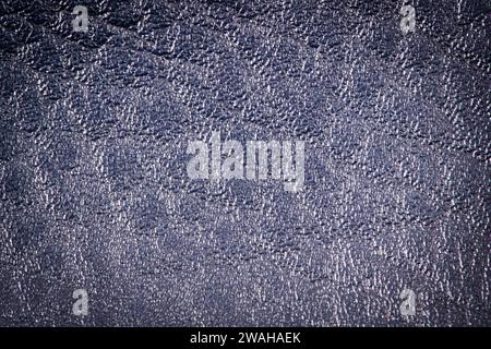 Blue leather texture closeup detailed background. Stock Photo