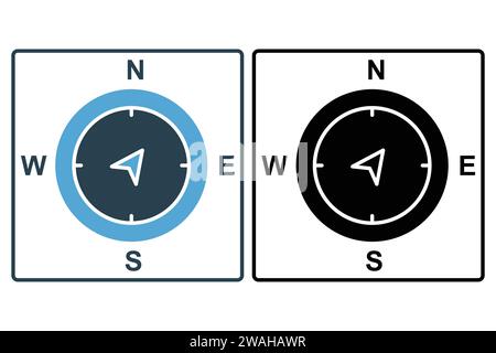 Compass icon. icon related to travel, direction and navigation. flat line icon style. element illustration Stock Vector