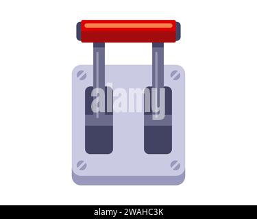 switch with red handle. turn off and on. flat vector illustration. Stock Vector