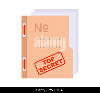 folder with secret documents. flat vector illustration. Stock Vector