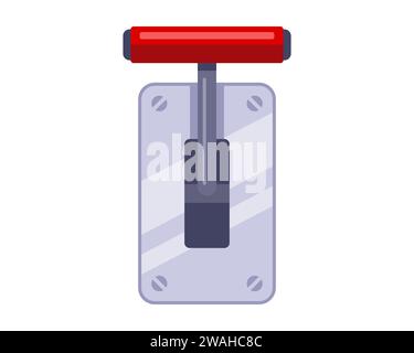 switch with red handle. turn off and on. flat vector illustration. Stock Vector