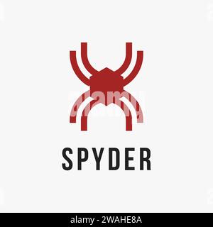 modern abstract spider logo icon vector template on white background Stock Vector