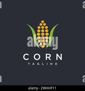 Modern abstract corn logo icon vector template on dark background Stock Vector