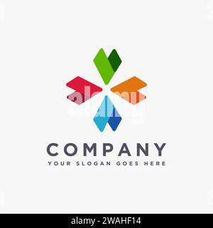 Modern abstract simple corporate company logo icon vector on white background Stock Vector