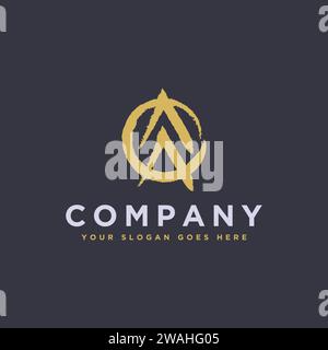 initial letter AA logo icon with brush style, up arrow logo icon vector on dark background Stock Vector