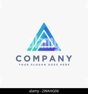 Modern triangle letter AP logo, letter PA logo icon vector on white background Stock Vector