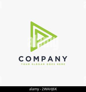 Triangle letter Dp Logo, PD letter logo icon vector on white background Stock Vector