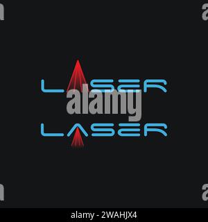 minimalist wordmark spotlight of laser logo vector template on black background Stock Vector