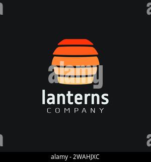 Abstract modern light of lampion lantern logo icon vector template Stock Vector