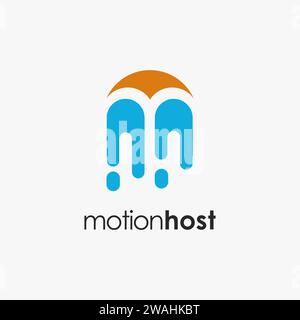 letter m motion logo vector template on white background Stock Vector
