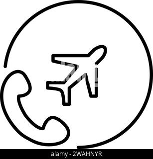 Airline call centre. Pixel perfect, editable stroke icon Stock Vector