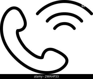 Phone receiver and waves. Phone call. Pixel perfect, editable stroke icon Stock Vector