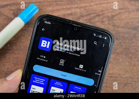 Business Insider application on Smartphone screen. Business Insider is a freeware web browser developed by Business Insider, Inc. Bekasi, Indonesia, J Stock Photo