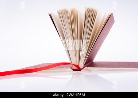 Notebook open a white background Stock Photo