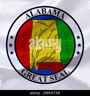 USA, The coat of arms of Alabama, State of the USA, Studio Stock Photo