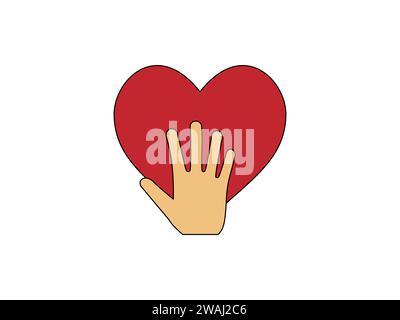 Honesty, heart, hand icon. Vector illustration. Stock Vector