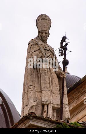 Statue of St Augustine - Urbino - Italy Stock Photo