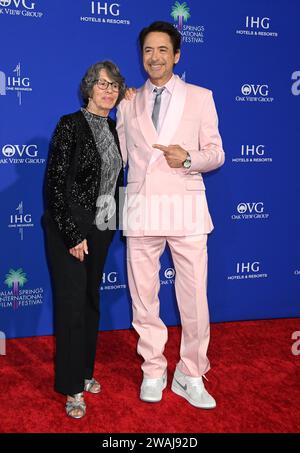 Palm Springs, USA. 04th Jan, 2024. Rosie Levin and Robert Downey Jr. arriving at the 2024 Palm Springs International Film Festival Film Awards held at the Palm Springs Convention Center on January 4, 2024 in Palm Springs, CA. © Tammie Arroyo/AFF-USA.com Credit: AFF/Alamy Live News Stock Photo