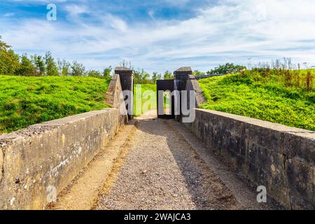 Gate to the 19th century Reigate Fort, Surrey, England Stock Photo