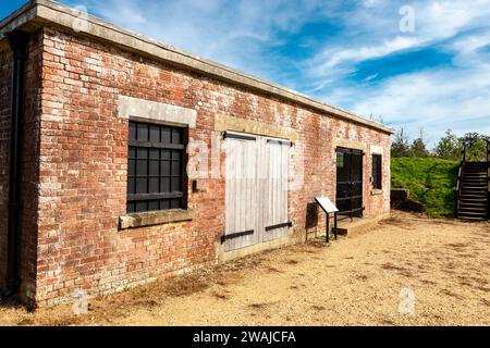 The tool store at 19th century Reigate Fort, Surrey, England Stock Photo