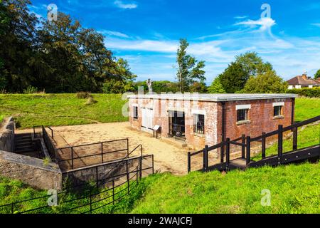 The tool store and stairs to the magazine at 19th century Reigate Fort ...