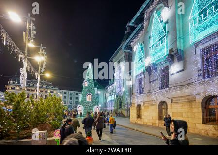 Craiova Romania 02 January 2024. Images from the Christmas fair in the City of Craiova Romania, Considered the second most beautiful in Europe. Stock Photo
