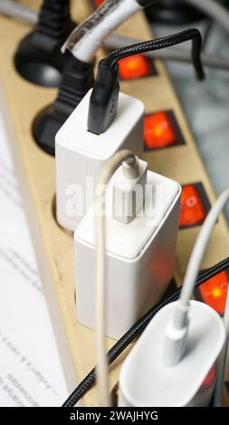 electricity, AC power plugs and sockets Stock Photo