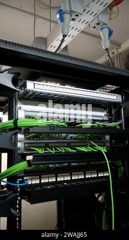 connecting Cable Local Area Network ( LAN) into router Stock Photo