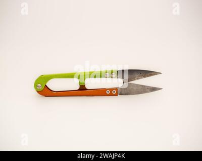 pair of precision craft knitting and sewing scissors isolated on a white background Stock Photo