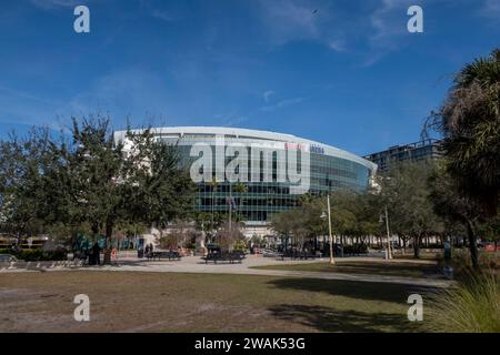 The Amalie Arena is multi-sports arena in Tampa, Florida, USA Stock Photo