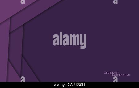 Purple or violet abstract background with shadows and color paper sheets. Modern empty banner space for text. 3d paper cut layers. Vector illustration Stock Vector