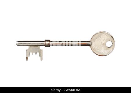 Silver mortice lock key with clipping path Stock Photo - Alamy