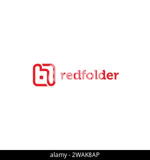 red folder logo simple Stock Vector