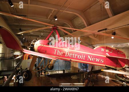 1931 Pitcairn PCA-2 autogiro on display at The Henry Ford Museum of American Innovation, Dearborn Michigan USA Stock Photo