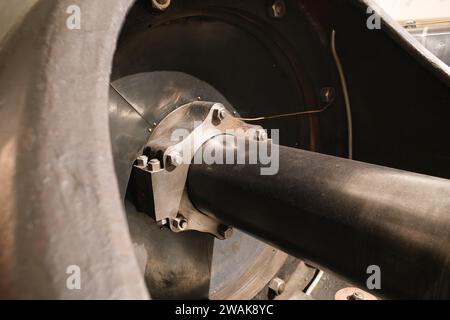 Detail of the Highland Park Plant engine-generator, used to make electricity to build Ford Model T cars, on display at The Henry Ford Museum Stock Photo