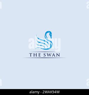 Swan Logo Simple and luxury design. Swan Icon vector Stock Vector