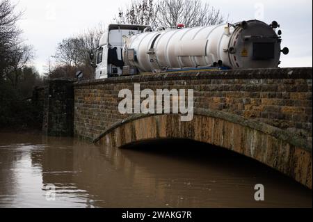 Flooding in Pulborough, West Sussex. The impact of surface water and river flooding will continue to be 'significant' across parts of the country following heavy rainfall, experts have warned. Picture date: Friday January 5, 2024. Stock Photo