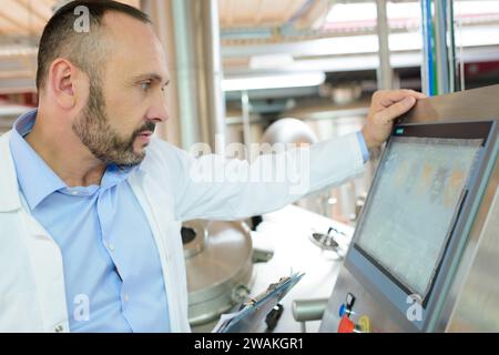 confident practitioner working with computer Stock Photo