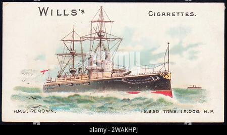 HMS Renown - Vintage Cigarette Card Illustration Stock Photo